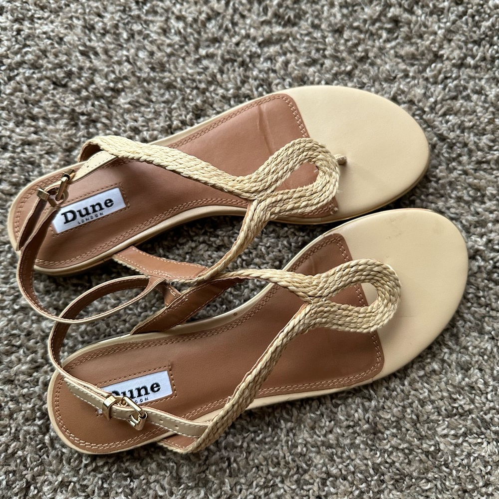 Dune London beige sandals size EUR 38, US 7.5. Worn once at home